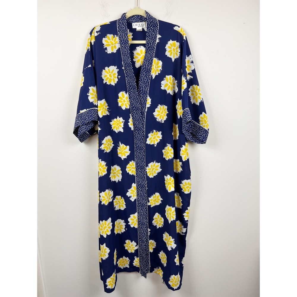 JOSIE by Natori Vintage‎ Flower Print Boho Hippie Kimono Robe Size M Festival